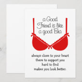 Good Friends Are Like Bras, Funny Friendship Card (正面/裏面)