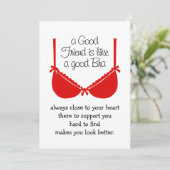 Good Friends Are Like Bras, Funny Friendship Card サンキューカード (スタンド正面)