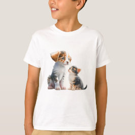 Good Friends Puppy And Kitten Tシャツ