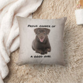 Good Girl Chocolate Lab クッション (ブランケット)
