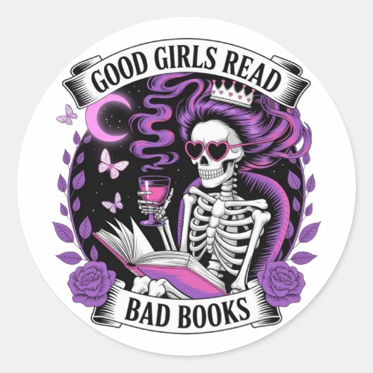 Good Girls Read Bad Books ラウンドシール (正面)