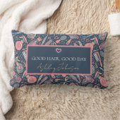 Good hair, good day — navy, blush & cream ランバークッション (ブランケット)