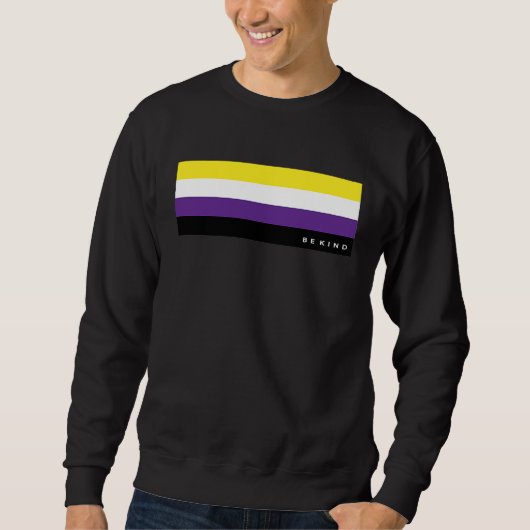 Good & Happy Nonbinary Gay Pride Rainbow Flag LGBT スウェットシャツ (正面)