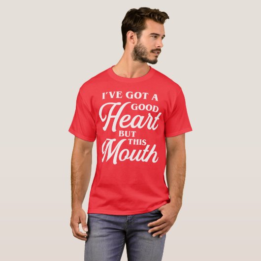 Good Heart but this Mouth 80s funny Tシャツ (正面フル)
