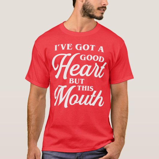 Good Heart but this Mouth 80s funny Tシャツ (正面)