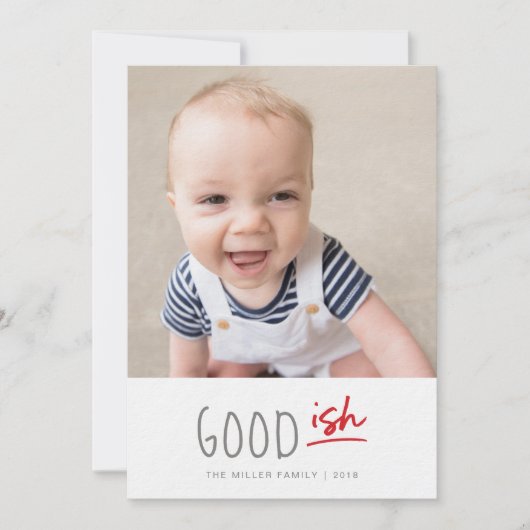 Good-ishリスト写真おもしろいホリデーカードとコラージュ (正面)