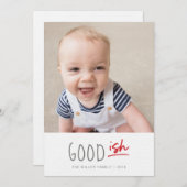 Good-ishリスト写真おもしろいホリデーカードとコラージュ (正面/裏面)