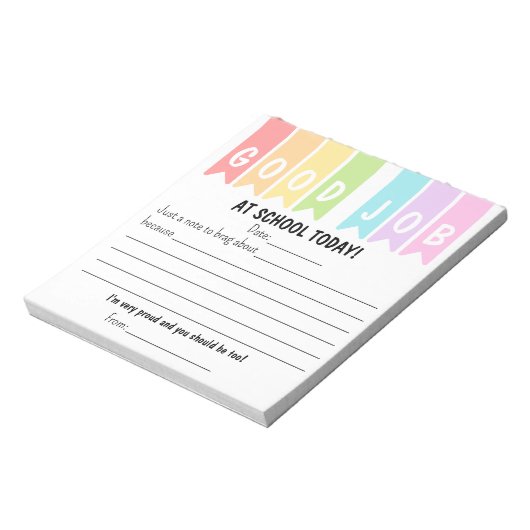 Good Job At School Today Brag Notes ノートパッド (回転)