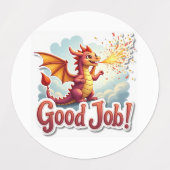 Good Job! Fox, Dragon & Snail Stickers ラベル (デザイン2)