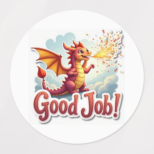 Good Job! Fox, Dragon & Snail Stickers ラベル (デザイン2)