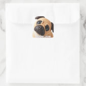 GOOD JOB PUG STICKER スクエアシール (バッグ)