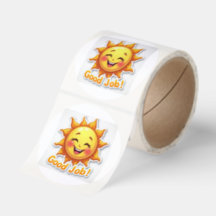 “Good Job!” Sun Reward/Motivational Kids Stickers 