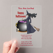 Good Looking Witch and the Cauldron Halloween アクリル招待状 (インサイチュ (ポータブル))