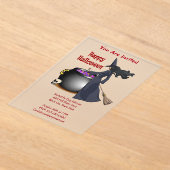 Good Looking Witch and the Cauldron Halloween アクリル招待状 (レイダウン)