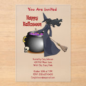 Good Looking Witch and the Cauldron Halloween アクリル招待状 (正面)
