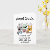 Good Luck、同僚、ボス、従業員、離れカード カード (黄色い花)