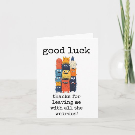 Good Luck、同僚、ボス、従業員、離れカード カード (正面)