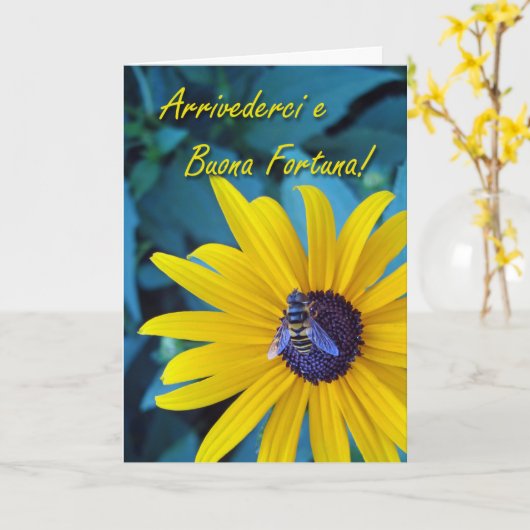 Good Luck Arrivederciイタリアン with Bee カード (黄色い花)