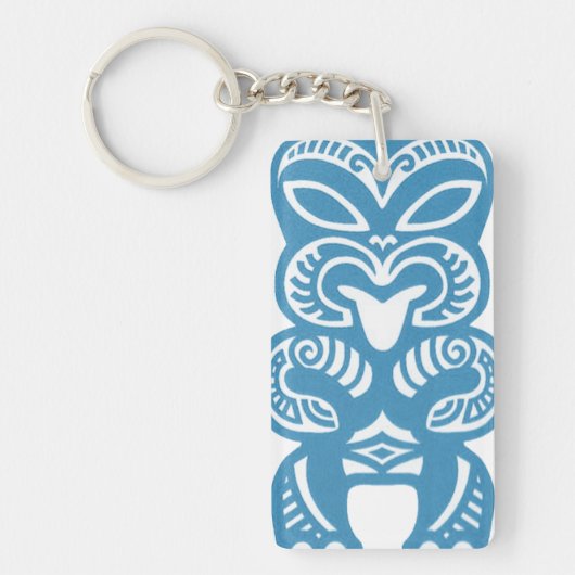Good Luck Blue Tiki Acrylic キーホルダー (正面)