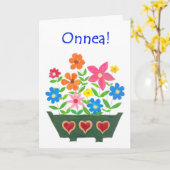 Good Luck Card, Finnish Greeting - Flower Power カード (黄色い花)