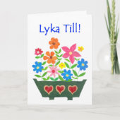 Good Luck Card, Swedish Greeting – フラワーパワー カード (正面)