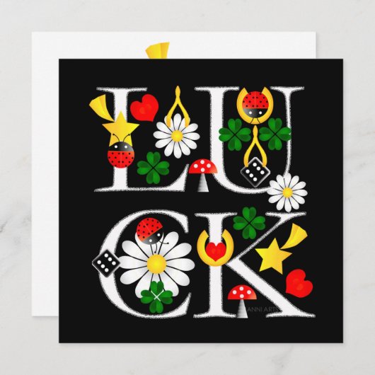 Good Luck Chalkboardカード (正面/裏面)