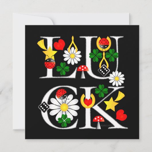 Good Luck Chalkboardカード (正面)