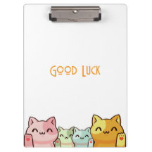Good Luck Cute Cats Clipboard