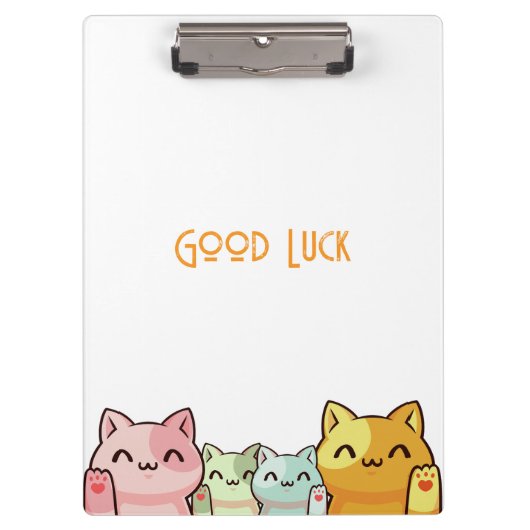 Good Luck Cute Cats Clipboard クリップボード (正面)
