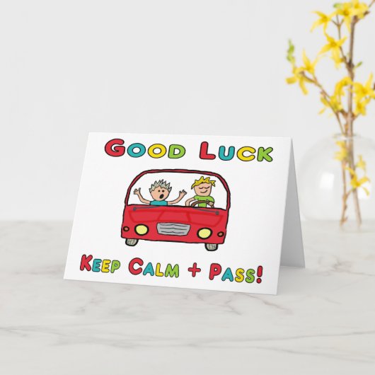 Good Luck Drivingテスト カード (黄色い花)