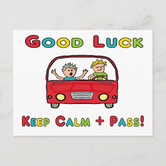 Good Luck Drivingテスト ポストカード (正面)