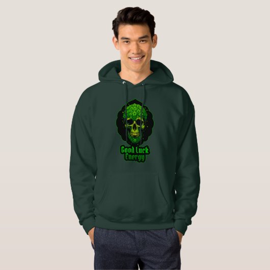 Good Luck Energy Skull St Patrick’s Day - camiseta パーカ (正面フル)