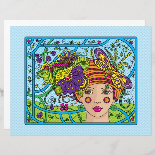 Good Luck_Flat紙シート11"x8.5" (正面/裏面)