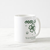 Good Luck Four-Leaf Clover Coffee コーヒーマグカップ (正面右)
