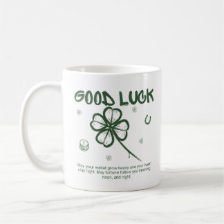 Good Luck Four-Leaf Clover Coffee コーヒーマグカップ