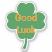 Good Luck Four-Leaf Clover St Patricks Day シール (正面)