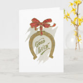 Good Luck Horseshoe空白の with inside カード (黄色い花)