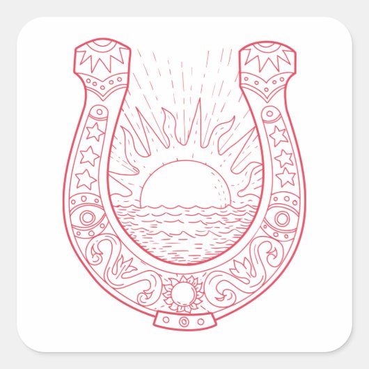 Good Luck Horseshoe スクエアシール (正面)