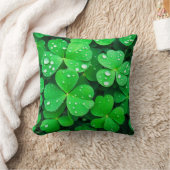 Good Luck Irish Four-Leaf Clovers クッション (ブランケット)