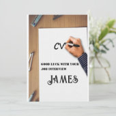 Good Luck Job Interviewカークールド サンキューカード (スタンド正面)