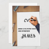 Good Luck Job Interviewカークールド サンキューカード (正面/裏面)