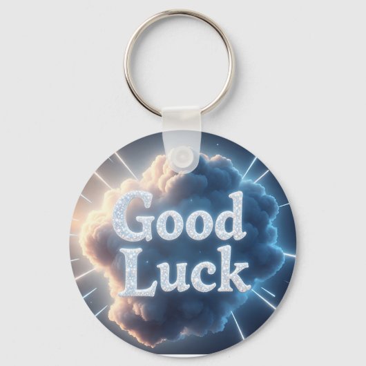 Good Luck — Light 白熱［赤熱］光を放つ Beによるクラウドタイポグラフィ キーホルダー (正面)