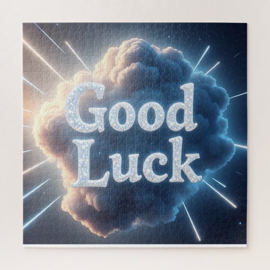 Good Luck — Light 白熱［赤熱］光を放つ Beによるクラウドタイポグラフィ ジグソーパズル (縦)