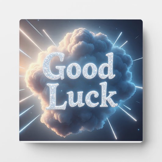 Good Luck — Light 白熱［赤熱］光を放つ Beによるクラウドタイポグラフィ フォトプラーク (正面)