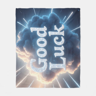 Good Luck — Light 白熱［赤熱］光を放つ Beによるクラウドタイポグラフィ フリースブランケット