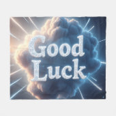 Good Luck — Light 白熱［赤熱］光を放つ Beによるクラウドタイポグラフィ フリースブランケット (正面(横))