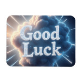 Good Luck — Light 白熱［赤熱］光を放つ Beによるクラウドタイポグラフィ マグネット (横)