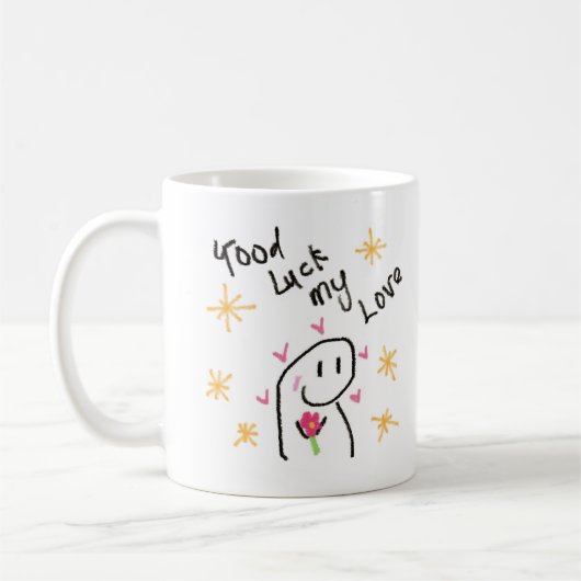 Good Luck My Love Mug – 自分のための完璧な贈り物 コーヒーマグカップ (左)