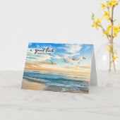 Good luck on your journey birds in Flightビーチ カード (黄色い花)