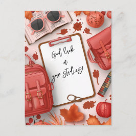 Good Luck on Your School勉強 ポストカード